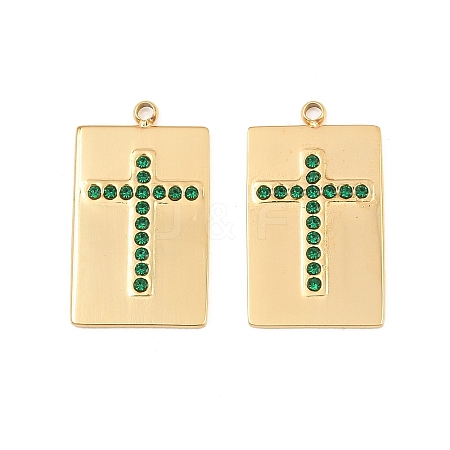 304 Stainless Steel Rhinestone Pendants RB-CBADC81-13G-03-1
