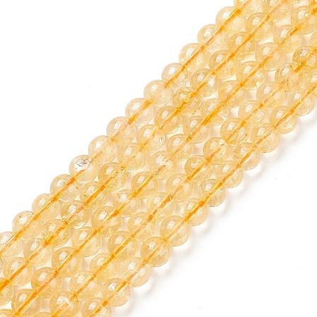 Natural Citrine Beads Strands G-E326-6mm-02-1