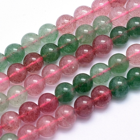 Natural Strawberry Quartz Beads Strands G-K224-09-8mm-1