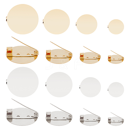 96Pcs 4 Styles Alloy Brooch Base Settings FIND-FH0012-21-1