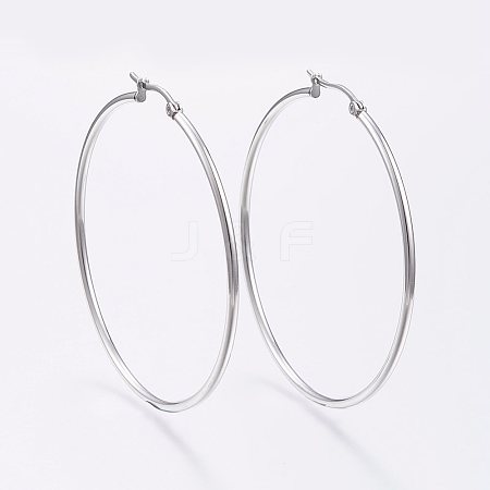 304 Stainless Steel Big Hoop Earrings EJEW-F105-03P-1