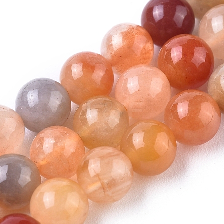 Natural Golden Silk Jade Beads Strands X-G-L538-034-6mm-1
