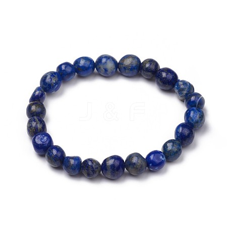 Natural Lapis Lazuli Stretch Beaded Bracelets BJEW-K213-C16-1