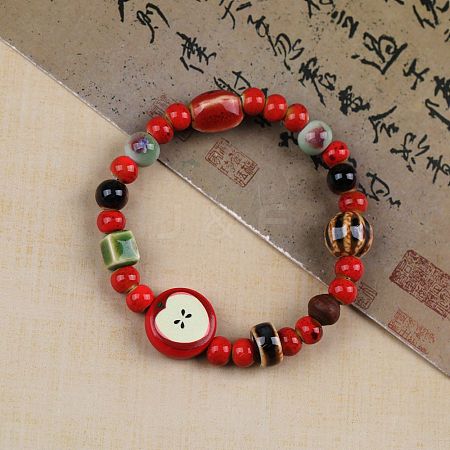 Handmade Porcelain Beaded Stretch Bracelets FS-WG33B94-07-1