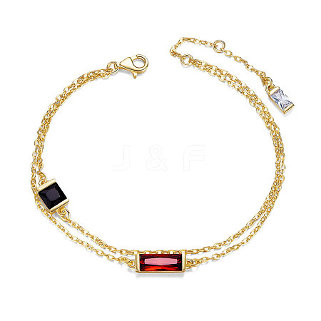 SHEGRACE 925 Sterling Silver Multi-strand Bracelets for Women JB452B-1