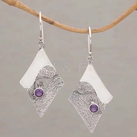 Rhombus Zinc Alloy Dangle Earrings FS-WG3CFF0-01-1