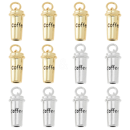 12Pcs 2 Colors Brass Pendants KK-HS0001-45-1