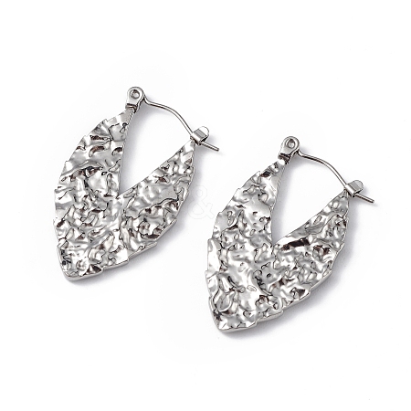 Non-Tarnish 304 Stainless Steel Teardrop Hoop Earrings for Women EJEW-I284-15P-1