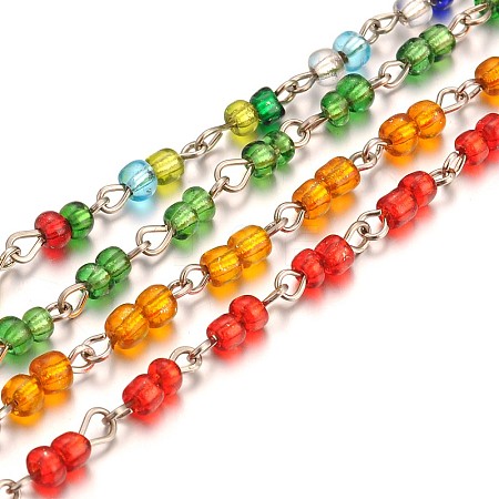 Handmade  Glass Seed Beads Chains for Necklaces Bracelets Making AJEW-JB00096-1