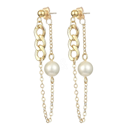 Brass Chains Tassel Earrings EJEW-TA00271-1