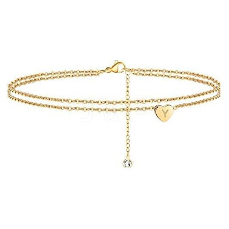 Heart Brass with Crystal Rhinestone Anklets FS-WGC43DA-16-1