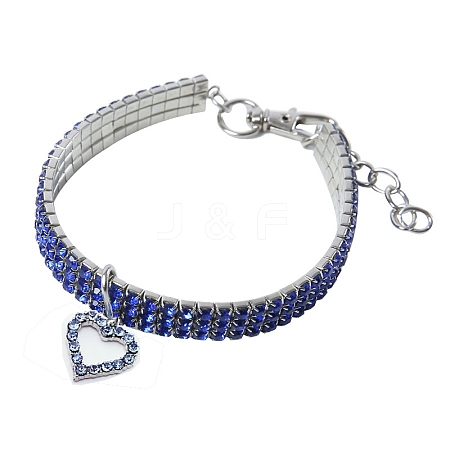 Adjustable 3-Row Alloy Rhinestone Cup Chain Pet Collars PW-WG89856-05-1