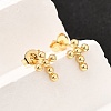 Brass Cross Stud Earrings EJEW-A135-18G-2
