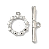 Star Brass Micro Pave Clear Cubic Zirconia Toggle Clasps KK-G548-27P-1