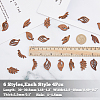 SUPERFINDINGS 24Pcs 6 Styles Natural Walnut Wood Pendants WOOD-FH0002-04-2
