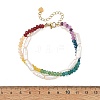 Dyed Faceted Rondelle Chakra Natural Malaysia Jade & Baroque Keshi Pearl Biwa Stick Beaded 2-strand Bracelets for Women BJEW-JB14449-4
