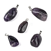 Natural Amethyst Tumbled Stone Pendants GG-K002-06G-1