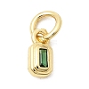 Brass Cubic Zirconia Charms KK-G554-02D-06-1