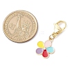 Butterfly & Flower Alloy Enamel Pendant Decoration HJEW-JM02362-3