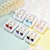 Square Glass Ear Fake Plugs EJEW-H105-24G-D-2