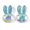 Transparent Epoxy Resin Rabbit Head Decoden Cabochons CRES-M034-05A-1