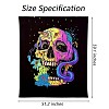 Black Light Skull Hippie Wall Tapestry JX154A-2