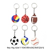 6Pcs 6 Styles PVC Plastic Pendant Keychain KEYC-YW0001-19-3