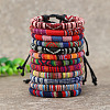 12Pcs Bohemian Style Cotton Cord Knitting Braided Anklet Sets FS-WGF0344-08-1