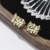 Brass Clear Cubic Zirconia Hoop Earrings EJEW-Q014-16G-4