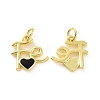 Rack Plating Brass Enamel Charms KK-C008-18G-01-1