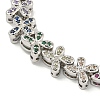 Rack Plating Brass Pave Cubic Zirconia Butterfly Link Bracelets for Women BJEW-B110-05P-3