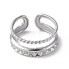 Non-Tarnish 304 Stainless Steel Open Cuff Ring Finding RJEW-C046-08P-2