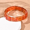 Dyed & Heated Natural Carnelian Faceted Beaded Stretch Bracelets for Women BJEW-K251-08C-3