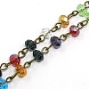 Handmade Glass Faceted Rondelle Beads Chains AJEW-PH00498-04-2