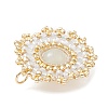 Natural Moonstone Flat Round Pendants PALLOY-MZ00135-05-3