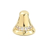 Brass Micro Pave Clear Cubic Zirconia Charms KK-H268-11G-1