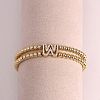 Brass Micro Pave Clear Cubic Zirconia Beads Double Strands Stretch Bracelets for Women FS-WGC7159-23-1