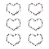 6Pcs Heart Alloy Spring Gate Rings FIND-TA0011-14B-2