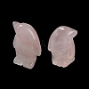 Natural Rose Quartz Carved Healing Penguin Figurines G-B062-08E-3