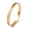 304 Stainless Steel Micro Pave Clear Cubic Zirconia Bangles for Women BJEW-B161-01G-4