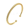 Brass Wheat Chain Cuff Bangles BJEW-F513-05G-4