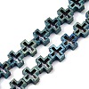 Electroplated Natural Lava Rock Beads Strands G-K388-02C-3