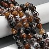 Faceted Natural Fire Crackle Agate Beads Strands G-F447-12mm-N14-1