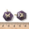 Natural Amethyst Faceted Pendants G-P585-01G-06-3