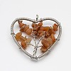 Brass Gemstone Pendants LS-G-F181-06-1