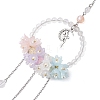 Natural Quartz Crystal Round Beaded Hanging Suncatchers HJEW-TA00290-4