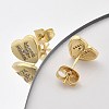 Rack Plating Brass Micro Pave Clear Cubic Zirconia Stud Earrings EJEW-K299-01G-M-3
