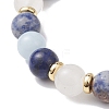 Natural Mixed Gemstone Round Beads Stretch Bracelets for Women BJEW-JB12631-07-5