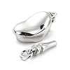Anti-Tarnish Rhodium Plated 925 Sterling Silver Box Clasps STER-Z001-105B-S-3