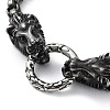 304 Stainless Steel Lion Head Chains Bracelets for Men & Women BJEW-D031-27B-2